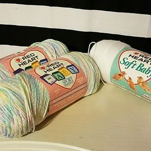 3 skeins Red heart baby soft yarn